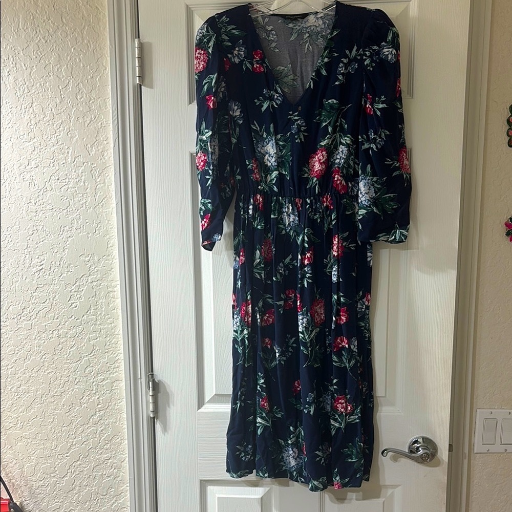 Banana Republic Floral Navy Dress